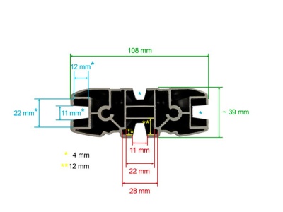 Rhino Rack Reconn-Deck Querträger 1260 mm, schwarz