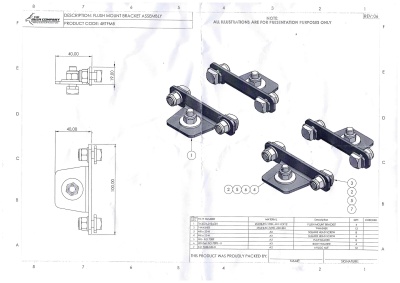 Bush Company Flush Mount Bracket, Set mit 4 Stk - 4RTFMB