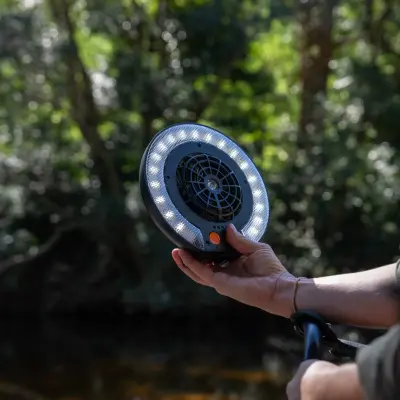 OzTent LED Ventilator Series II, schwarz, mit Akku und USB-C (OZ01ELB)