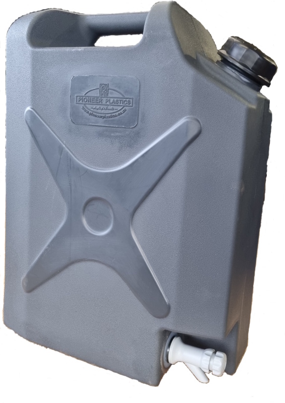 Wasserkanister Pioneer 20 Liter mit Auslaufhahn, dunkelgrau