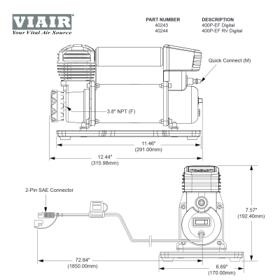 Kompressor Viair 400P EF Digital 12V - 40243
