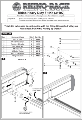 Rhino Rack Batwing Halterung für Heavy Duty Träger - 31102